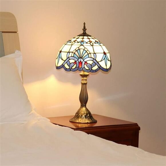 Table Lamp White Glass W12*H19 Inch Living Room Bedroom LED Buble - Picture 2 of 6